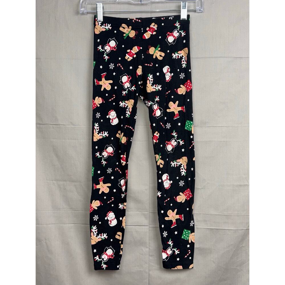 Girls Holiday Time Black Leggings with Holiday Animals, Size M (7/8) - Picture 4 of 4
